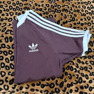 Adidas Maroon T-shirt with White Stripes